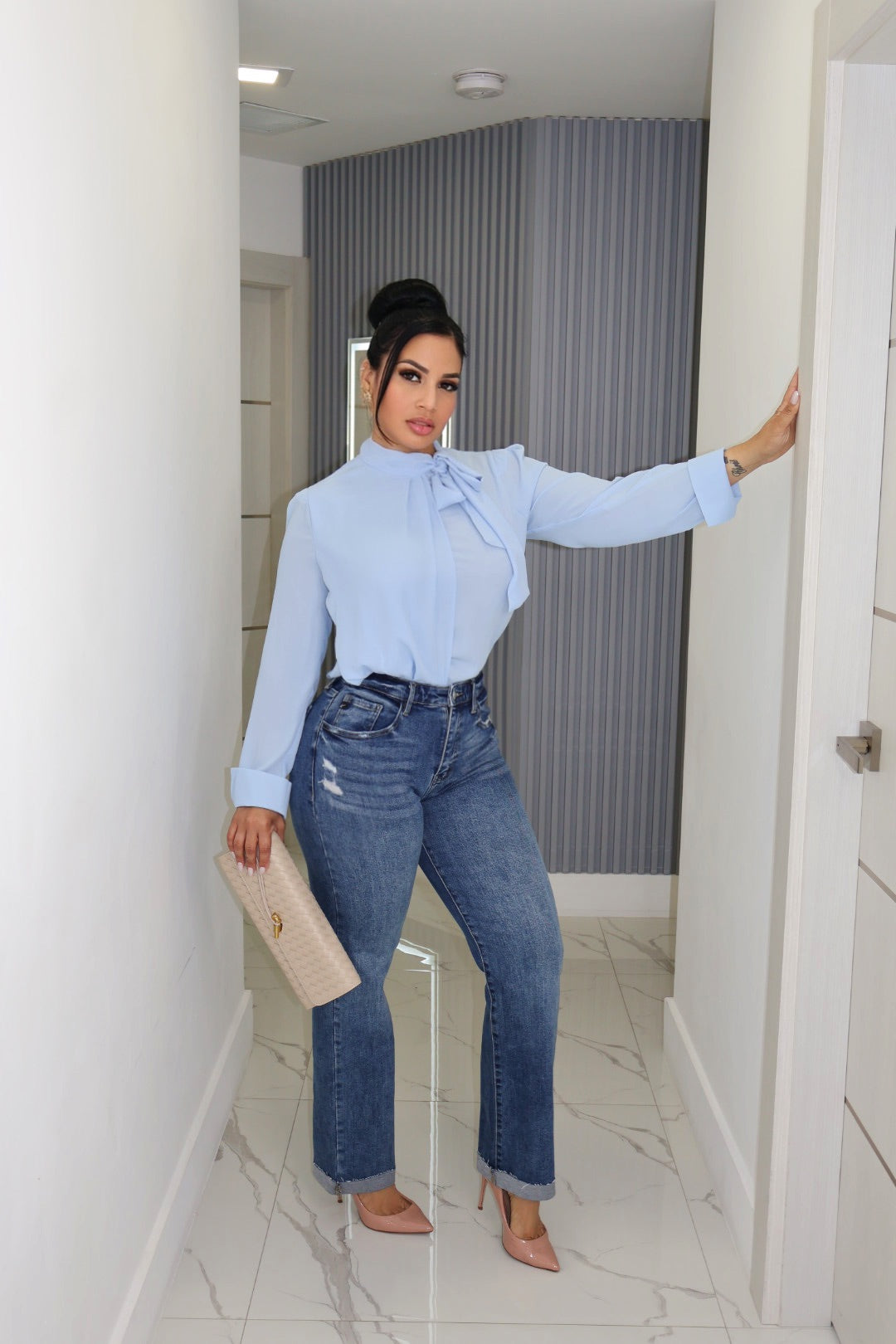 Baby blue blouse