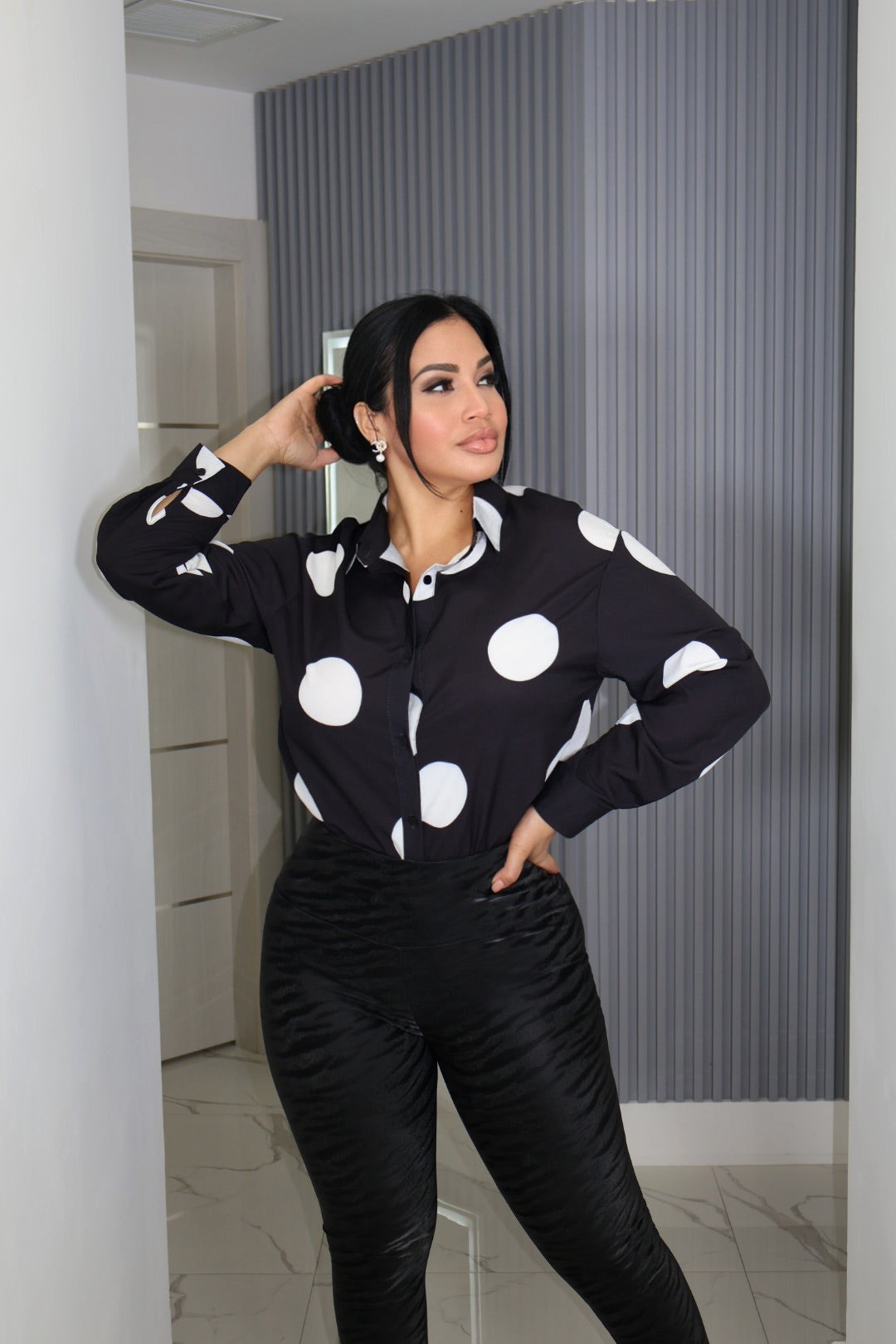 Black and white shirt