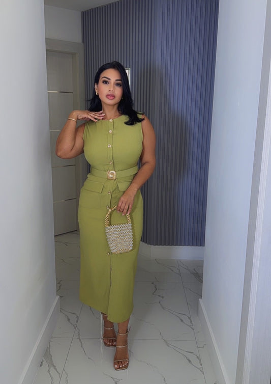 Olive green dress