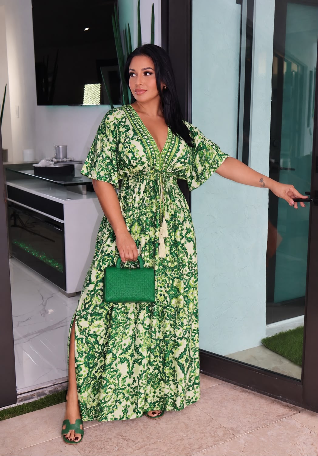 Green beautiful dress