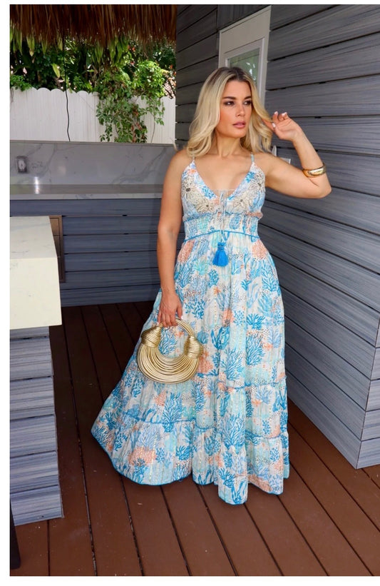 Coral summer dress