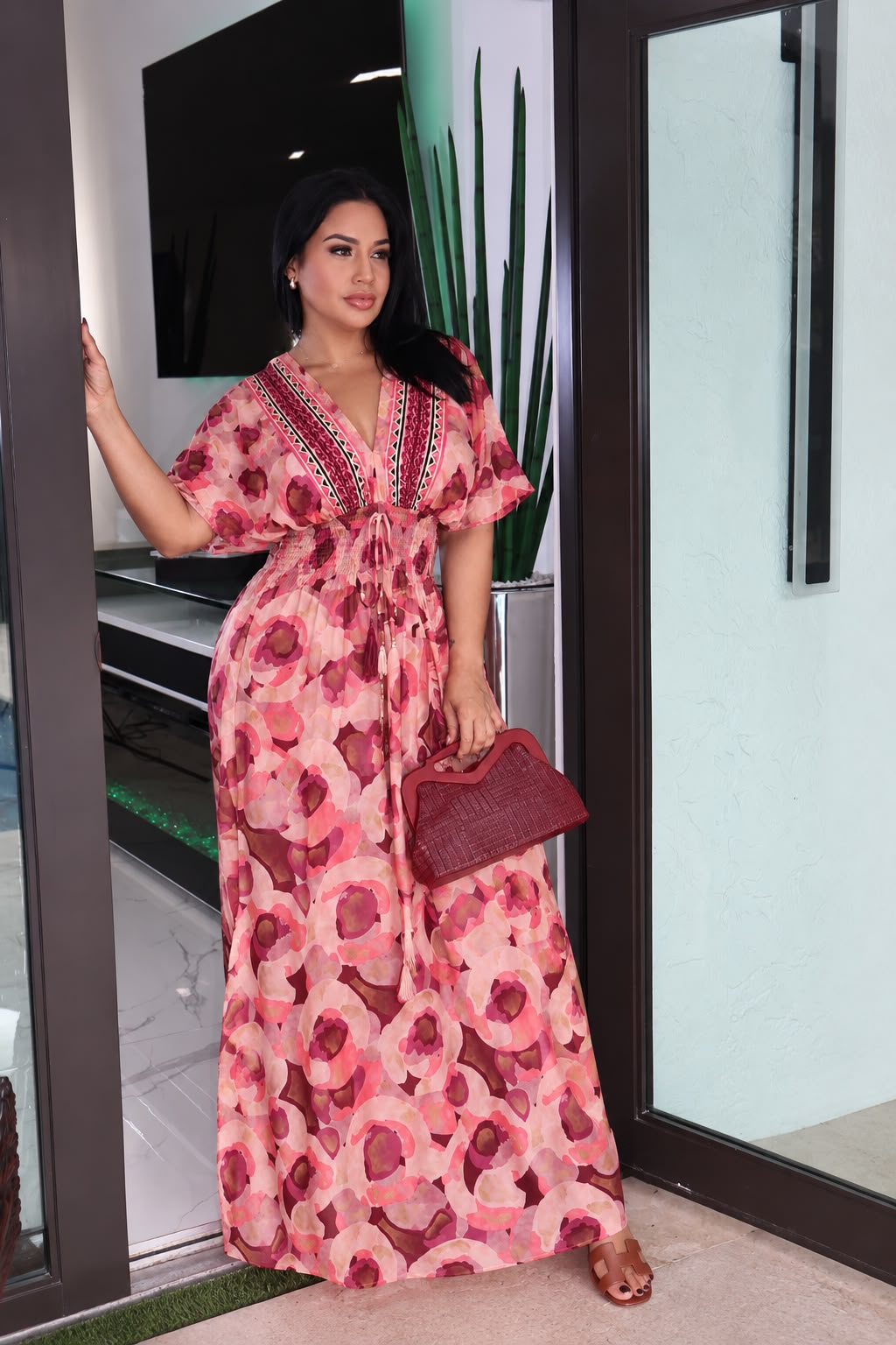 Summer burgundy dress