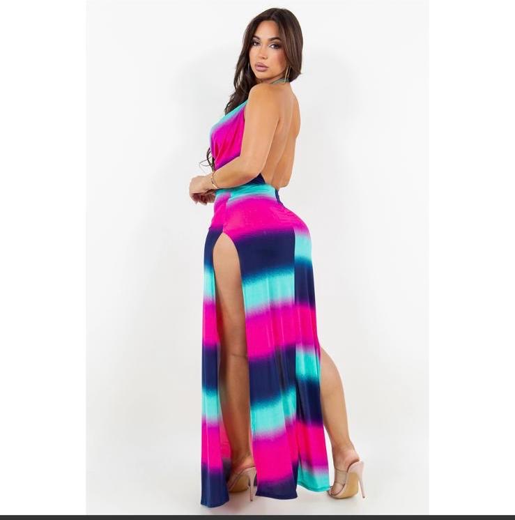 Colorful open dress