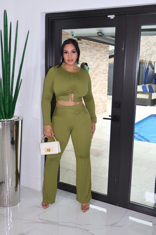 Olive pant set