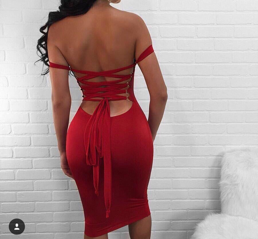 Sexy open back dress